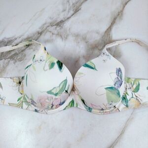 Soma Floral Print Bra - White and Green